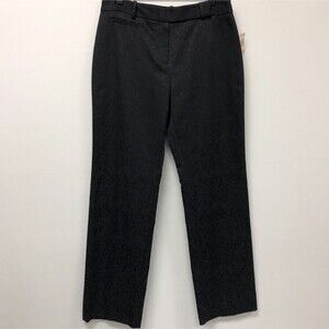 Charter Club Women's Pants Size 10 Black Floral Allison Fit Full Length NWT